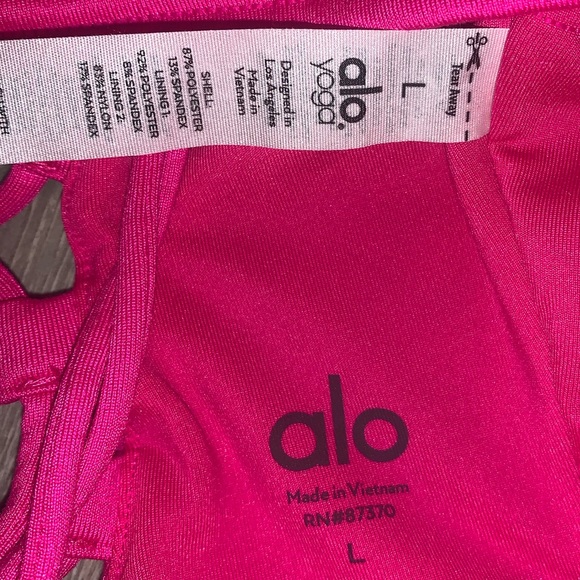 Alo Movement Sports Bra-Neon Pink (large) - Picture 3 of 3